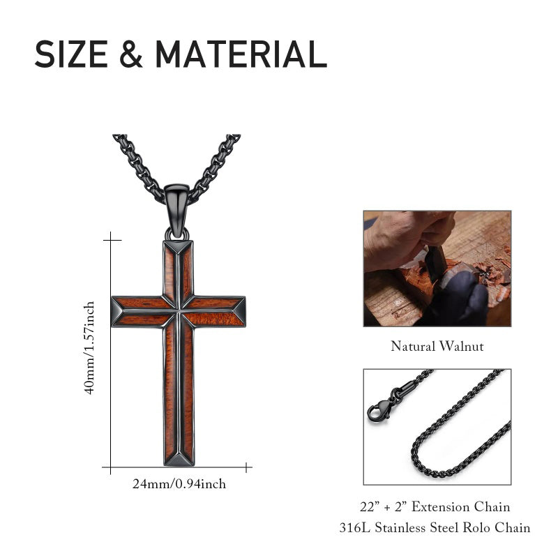 14K Gold Plated Cross Pendant Necklace Protection Jewelry Religious Gift