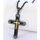 14K Gold Plated Celtic Vikin Cross Pendant Necklace Irish Jewelry Religious Protective Gift
