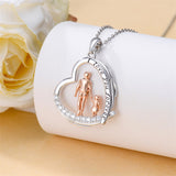 Sterling Silver Mother Daughter Father Daughter Sister Pendant Necklace Family Jewelry for Christmas Mother's Day