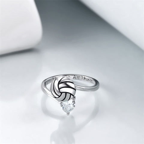 Sterling Silver Baseball Football Volleyball Spinner Ring