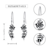 Sterling Silver Gothic Skull Dangle Earrings