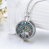 Urn Necklace for Ashes Tree of Life Cremation Urn Pendant Necklaces S925 Sterling Silver Keepsake Memorial Remains Pendant for Women