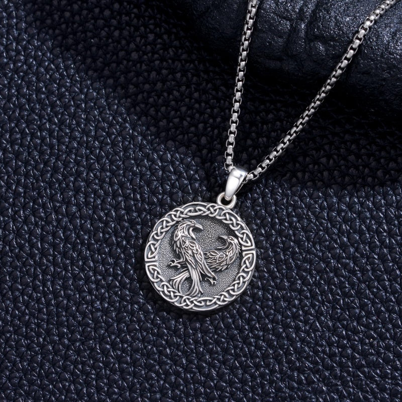 Sterling Silver Peace Sign Coexist Peace Symbol Pirate Tree of Life Thor's Hammer Wolf Raven Viking Series Necklace