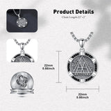 Sterling Silver AA Sobriety Alcoholics Anonymous  Pendant Necklace for Men