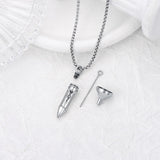 Bullet Urn Necklace for Ashes 925 Sterling Silver Butterfly Rose Pendant Keepsake Cremation Jewelry Gift for Women Men