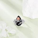 Sterling Silver Vintage Flower Rose Flower Tree Tree of Life Ring for Women