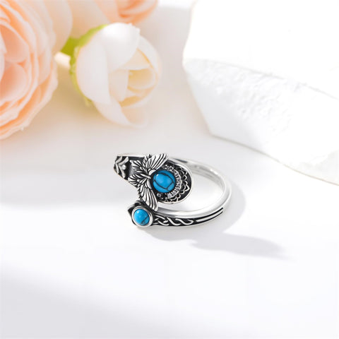 Sterling Silver Dragonfly Jesus Fish Adjustable Spoon Ring for Women