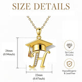 Initial  Graduation 14K Gold Plated Inspiring Grad Pendant Necklace Graduations Jewelry Gifts