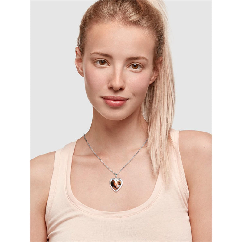 Copper Personalized Photo Heart Pendant Necklace