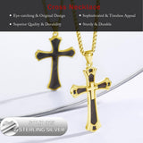 14K Gold Plated Cross Pendant Necklace Protection Jewelry Religious Gift