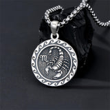 Sterling Silver 12 Zodiac Astrology Horoscope Pendant Necklace