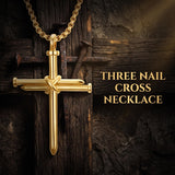 14K Gold Plated Cross Pendant Necklace for Men Religious Jewelry Christian Gift