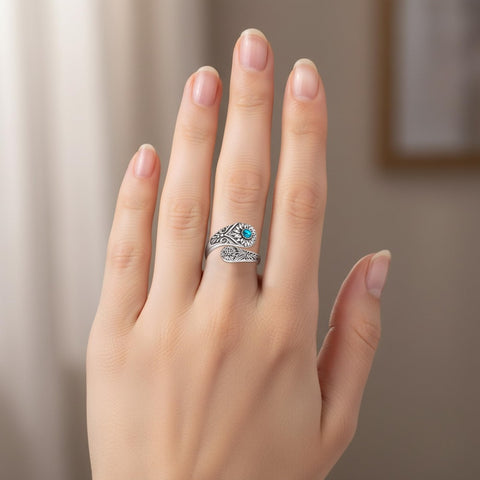 Sterling SilverMustard Seed Turtle Ocean Butterfly Dragonfly Turquoise Adjustable  Spoon Ring Spoon Jewelry for Women