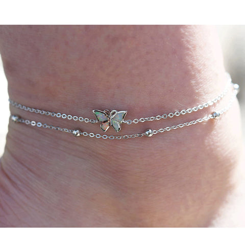 Sterling Silver Multi-layered Animal Anklet