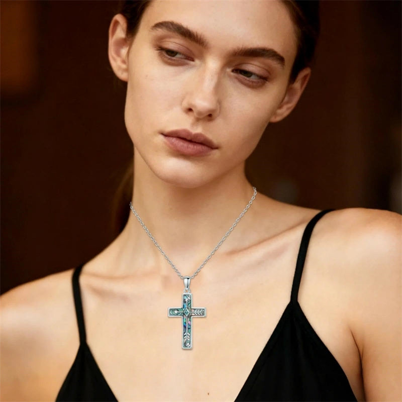 Sterling Silver Cross Pendant Necklace for Women Southwestern Cross Jewelry Gifts