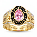 Sterling Silver Birthstone Graduation Class Ring for Women