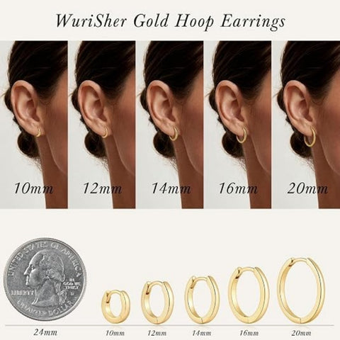 14K Gold Plated Hoop Earring for Women