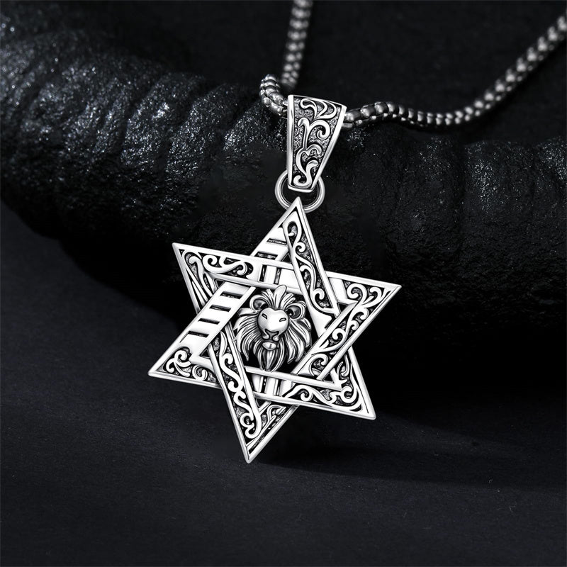 Sterling Silver Star of David Chai Cross Evil Eye Lion of Judah Menorah Tree of Life Protection Pendant Necklace