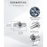 Sterling Silver Pear Oval Kite Heart Hexagon Emerald Coffin Cut Gemstone Engagement Promise Ring Set