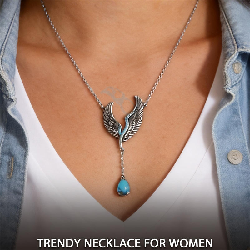 Sterling Silver Turquoise Butterfly Angel Wing Bee Hummingbird Pendant Necklace