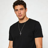 14K Gold Plated Turquoise Cross Pendant Necklace