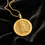 Patron Saint Medal Gold Plated Catholic Pendant Christian Religious Necklace Amulet Jewelry