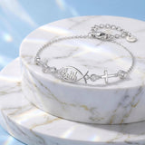 Sterling Silver Dragonfly Butterfly Cardinal Hummingbird Jesus Fish Lotus Daisy Sunflower Rose Faith Cross Bracelet