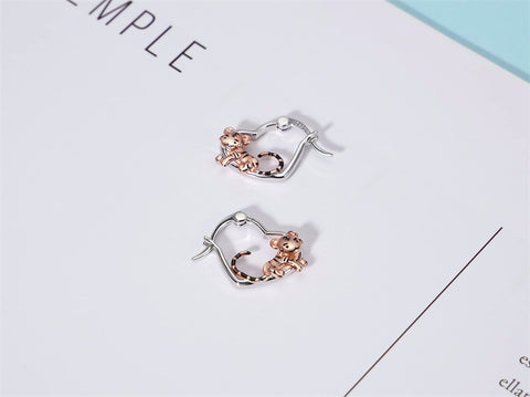 Sterling Silver Tiger Red Panda Elephant  Red Cardinal Dangle Earrings