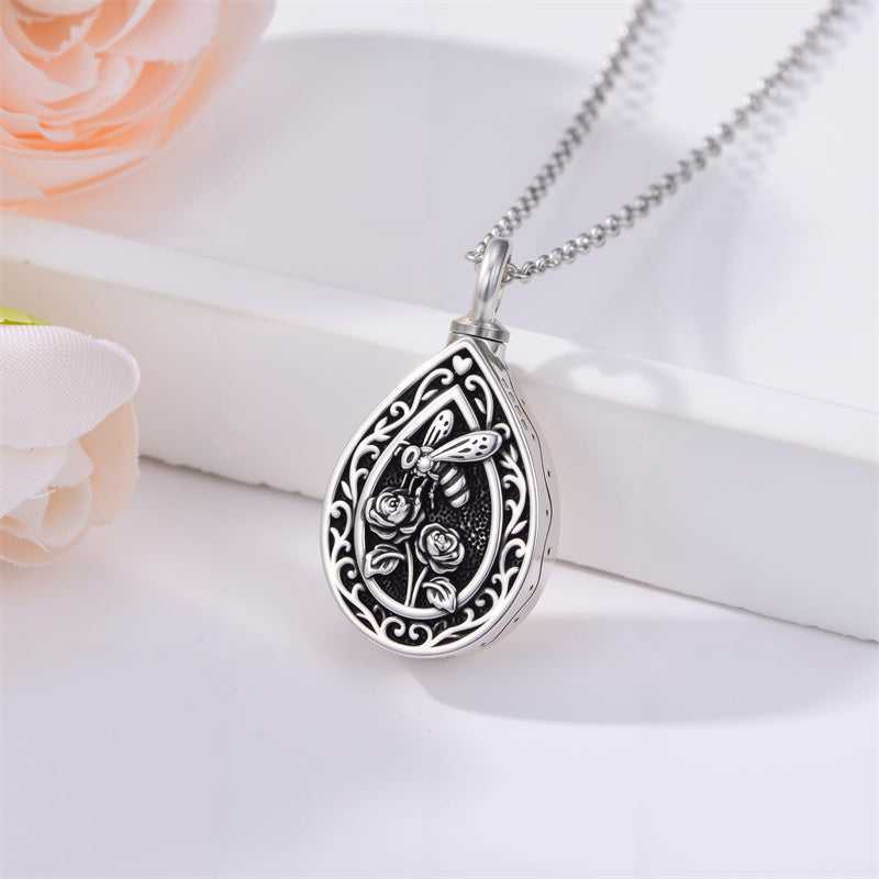 Sterling Silver Bumble Bee  Butterfly Cardinal Cross Dragonfly Hummingbird Paw Print Urn Necklace for Ashes