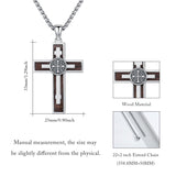 14K Gold Plated Cross Pendant Necklace Protection Jewelry Religious Gift