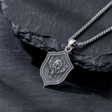 Sterling Silver Viking Raven Bear Odin Wolf Pendant Necklace for Men