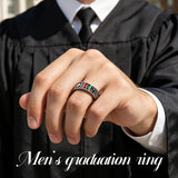 Copper Personalized Engraved Birthstone High School College Class Ring Graduation Ring
