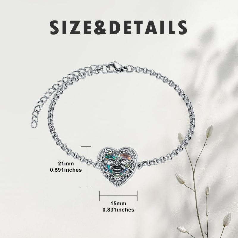 Sterling Silver Heart Urn Bracelet for Ashes Memorial Keepsake Jewelry Gifts for Women