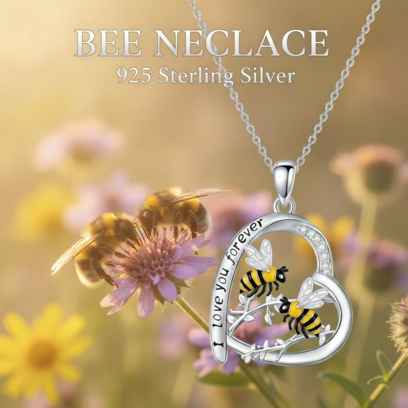 Sterling Silver Mother Daughter Squirrel Monkey Butterfly Bee Owl Necklace Engraved I Love You Forever