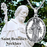 Sterling Silver  Virgin Mary Saint Florian Saint Jude Saint Michael Saint Benedict Amulet Protection Pendant Necklace