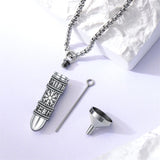 Sterling Silver Bullet Viking Urn Necklace for Ashes