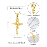 14K Gold Plated Cross Pendant Necklace for Women
