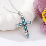 Sterling Silver Cross Pendant Necklace for Women Southwestern Cross Jewelry Gifts