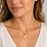 14K Gold Plated Bohemian Teardrop Pendant Necklace for Women