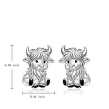 Highland Cow Earrings for Women Sterling Silver 925 Cute Animal Earrings Studs Christmas  Valentines Gifts