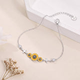 Sterling Silver Dragonfly Butterfly Cardinal Hummingbird Jesus Fish Lotus Daisy Sunflower Rose Faith Cross Bracelet