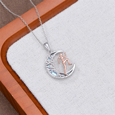 Sterling SIlver Runner Volleyball Tennis Basketball Soccer Inspirational Pendant  Necklace for Women