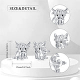 Sterling Sliver Highland Cow Stud  Dangle Earrings