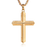 14K Gold Plated Cross Necklace for Men with Adjustable Chain Jewelry Gift for Him