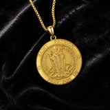 Patron Saint Medal Gold Plated Catholic Pendant Christian Religious Necklace Amulet Jewelry