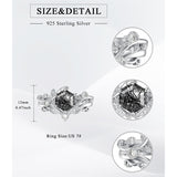 Sterling Silver Pear Oval Kite Heart Hexagon Emerald Coffin Cut Gemstone Engagement Promise Ring Set