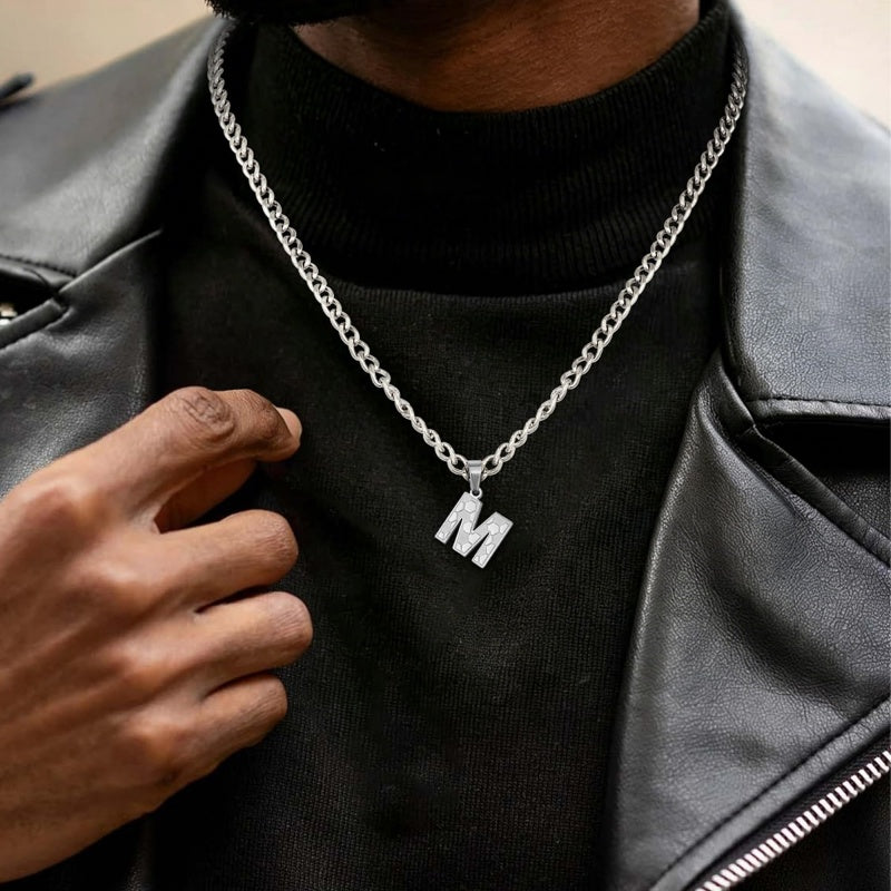 14K Gold Plated Soccer Initial Pendant Necklace for Men