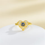 10K 14K 18K Gold Personalized Heart Photo Ring