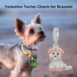 Sterling Silver Pit Bull Schnauzer Yorkie Corgi Dachshund Dog Charm Beads Fits Bracelets & Necklaces  for Women