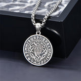 Sterling Silver Viking Raven Bear Odin Wolf Pendant Necklace for Men